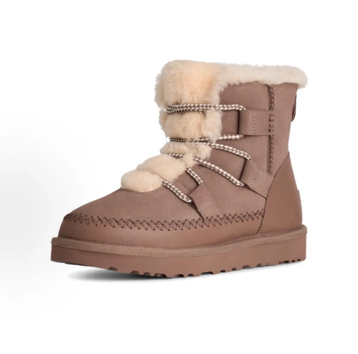 Self-pickup💰640 UGG Classic Novelty Split Cow Leather Round Toe Thick Sole Short Tube Snow Boots Women’s Reindeer Brown Arrive❗️